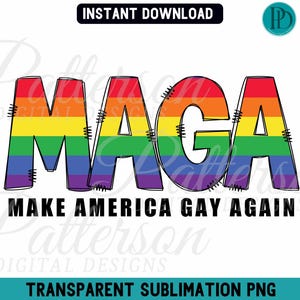 Faça a América Gay Novamente PNG, Orgulho Gay MAGA Pun Clipart, Direitos Iguais, Gráfico LGBTQIA Arco-Íris, Justiça Social Anti-Racismo Sublimação Png