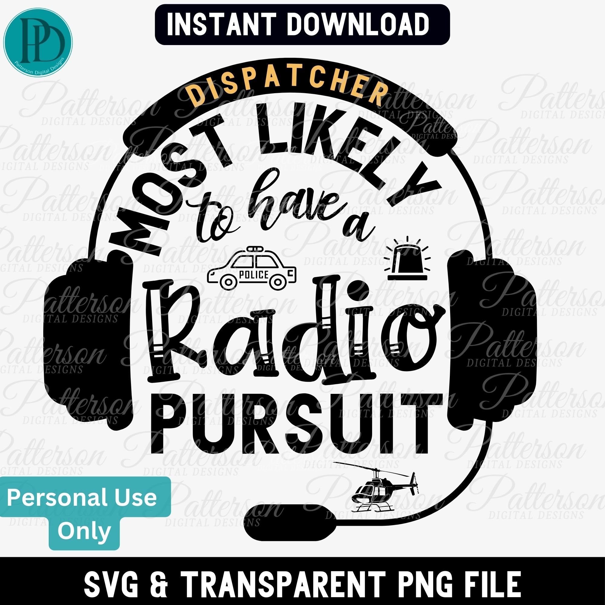 Funny Dispatcher Most Likely to SVG Thin Gold Line PNG Clipart 911 ...
