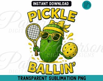 Funny Pickleball PNG Clipart, Pickle Player Pun Graphic (Digital Download)