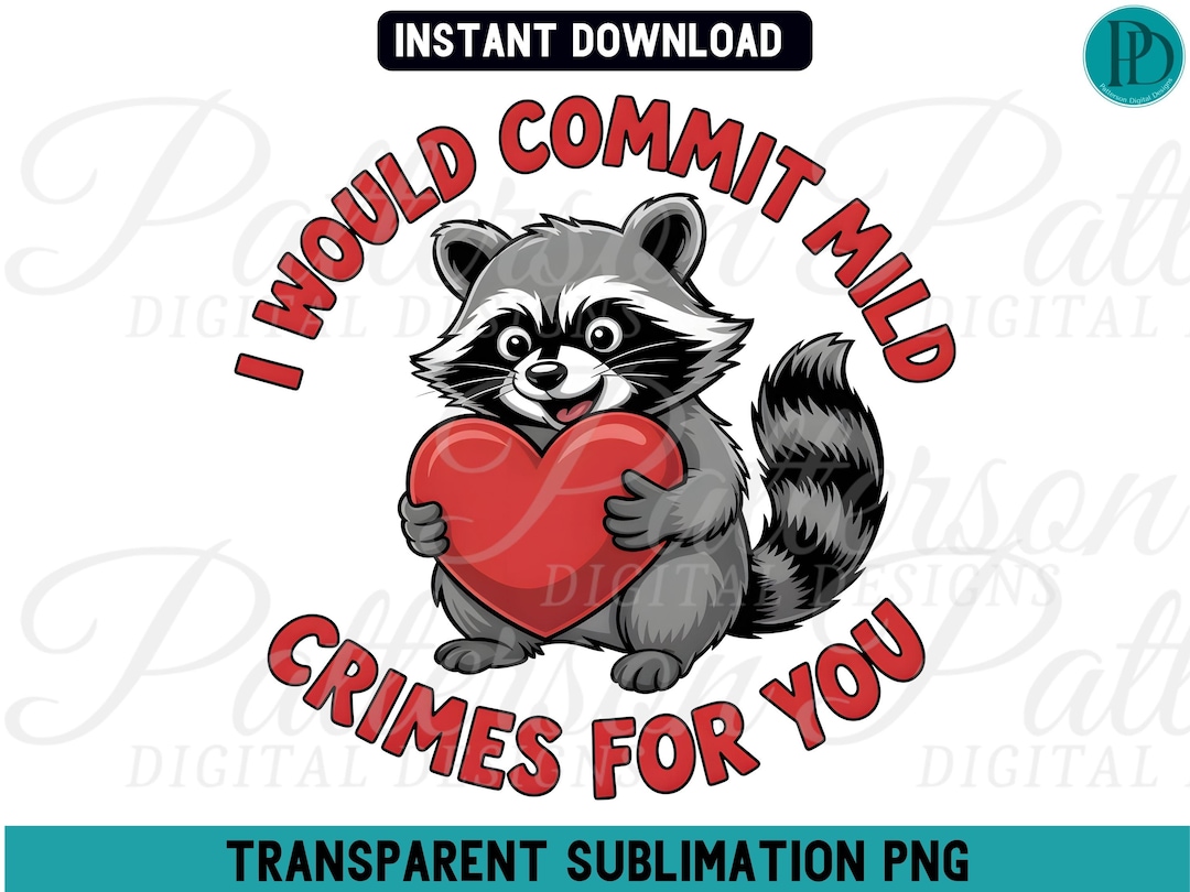 I Would Commit Mild Crimes for You PNG, Funny Raccoon Valentine ...