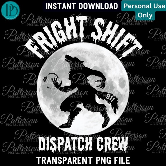 911 Spooky Dispatcher Warewolf Halloween PNG Thin Gold Line Flag Clipart First Responder Graphic Sheriff Dispatch Night Shift Crew Police