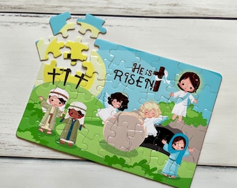 Easter "He is Risen" Children's Puzzle (5x7.5 inches - 48 standard size pieces)