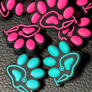 New Focal! VET Tech/Focal Bead/ beadable pen/ Silicone bead/ keychain bead/ 2 beads included/