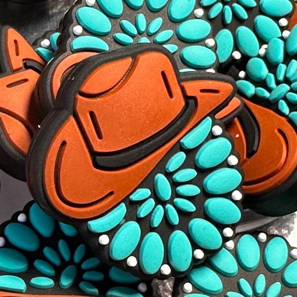 Keychain Silicone Bead Western Hat Etsy