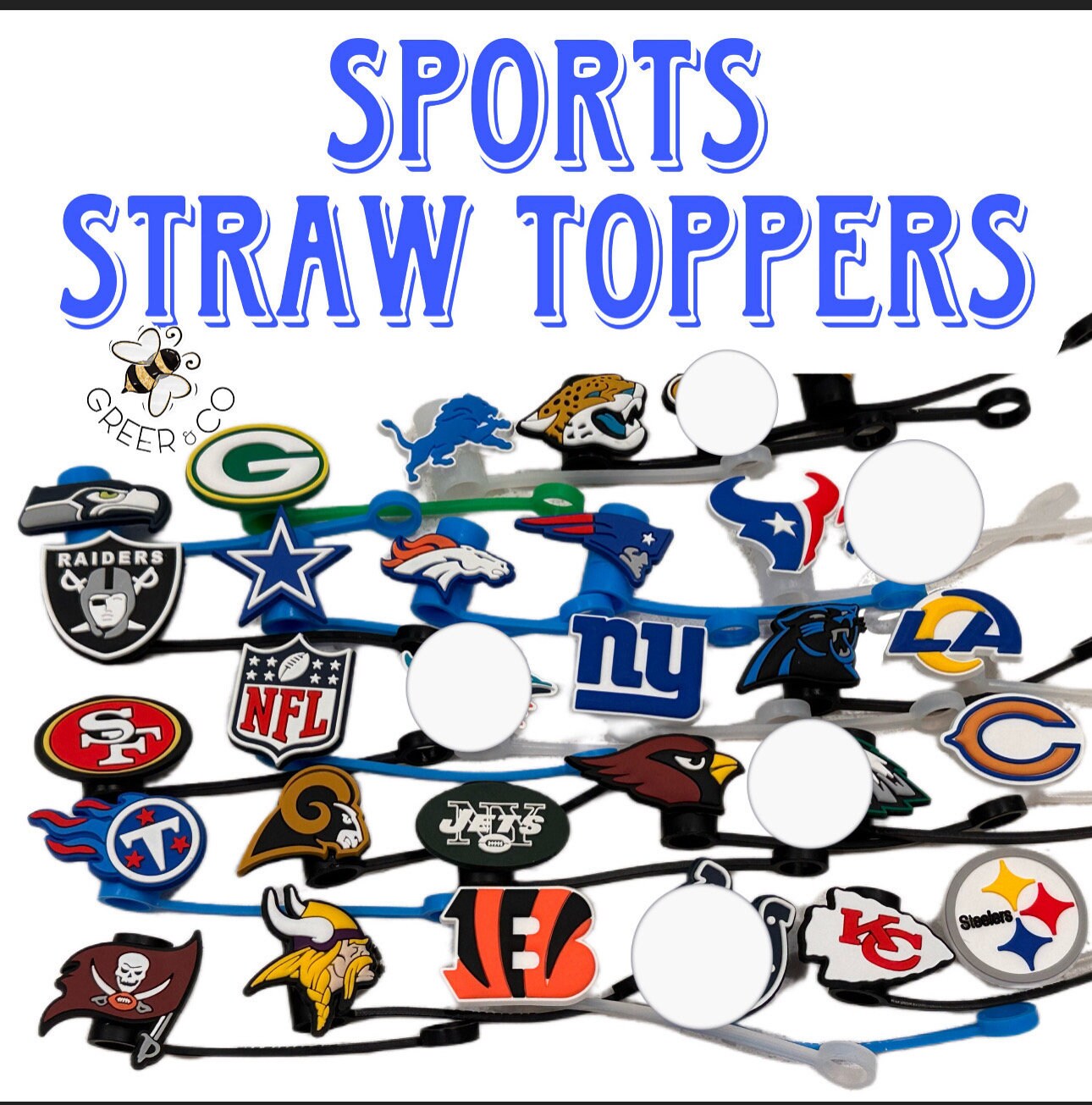 NFL straw toppers