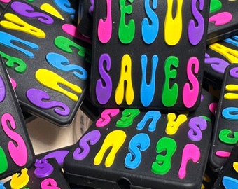 God/ Focal Bead/ beadable pen/ Silicone  bead/ keychain bead/ Two (2) Focal beads included/ Faith/Jesus