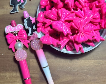 Character/Focal Bead/ beadable pen/ Silicone  bead/ keychain bead/ pink