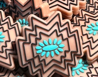 Aztec design / Focal Bead/ beadable pen/ Silicone  bead/ keychain bead/ cowboy/ native / Western