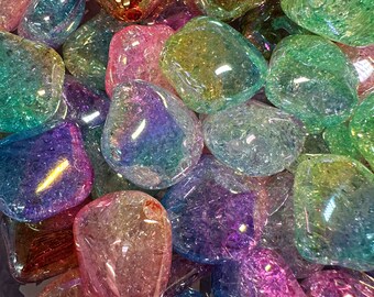 Five (5) unique crackle beads included/ Mixed colors/ Perfect for pen beading/ jewelry making/ random/ assorted colors