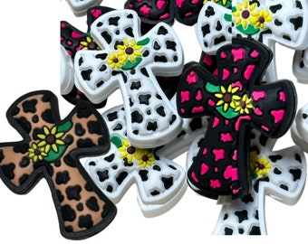 Cross Focal Bead/ beadable pen/ Silicone  bead/ keychain bead/ sunflower