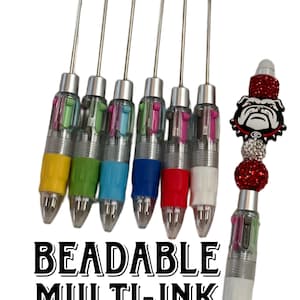 DIY multi-colored ink beadable pens/ craft pens/ glitter pens/ click pen/ bling pen/ beadable pens/ ink pen/ DIY pen