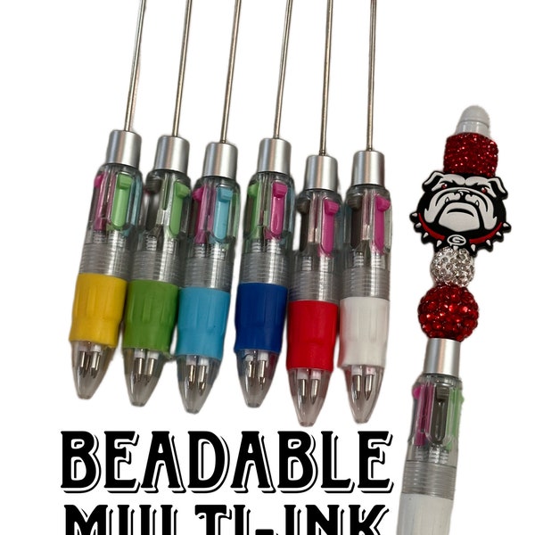 DIY multi-colored ink beadable pens/ craft pens/ glitter pens/ click pen/ bling pen/ beadable pens/ ink pen/ DIY pen