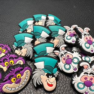 Cheshire Cat & White Rabbit Silicone Beads: Beadable Pen Charms, Set of 3