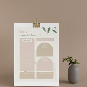 Daily Project Plan Digital Download, Instant Download, Daily, Weekly, Project Planning