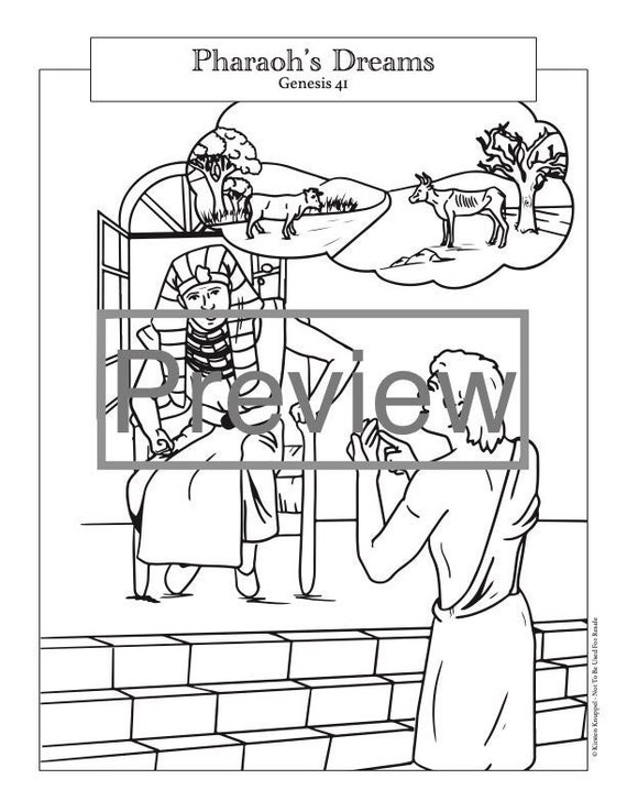 Bible Coloring Pages Pharaoh's Dream - Etsy