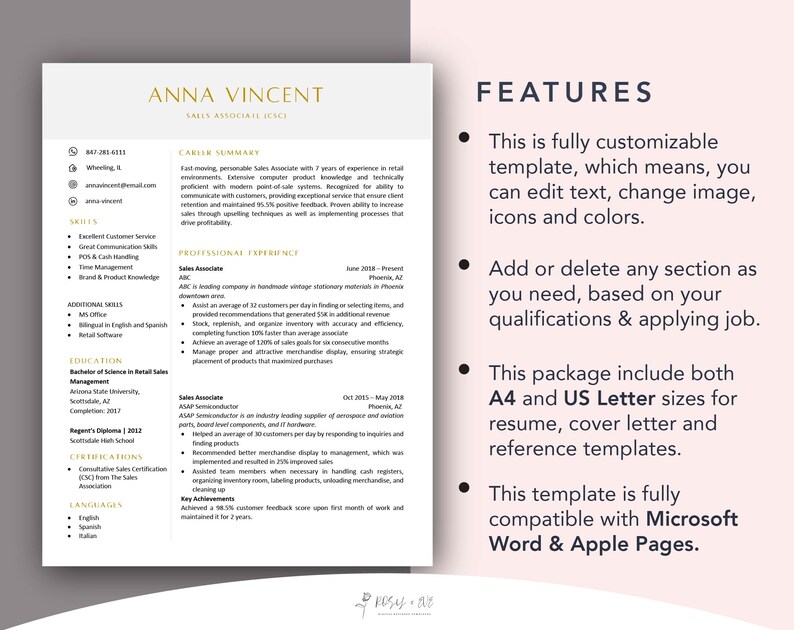 TEMPLATE ONLY Modern Resume Template - Il 794xN.4293163032 Xofl 