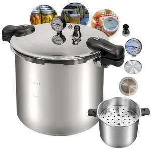 Denali Canning 23 Quart Pressure Canner & Cooker | Induction Compatible | Gauge | Stainless Steel | Denali is a US Company