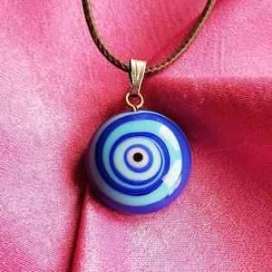Blue Evil Eye Necklace, Evil Eye Pendant, Glass Nazar Necklace, Turkish Evil Eye Jewelry Protection Necklace, Nazar Charm, Evil Eye For Gift