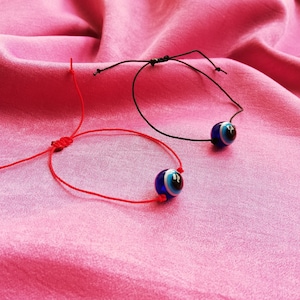 Evil Eye Bracelet, String Adjustable Evil Eye Bracelet, Luck Bracelet, Nazar Beacelet, Blessed Bracelet, Red Black, Best Friend Gifts Unique