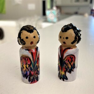 Elvis Presley Peg Doll. Elvis Pegly. Hand painted, unique, one-of-a-kind, Peg Dolls. Made to order, customizable.