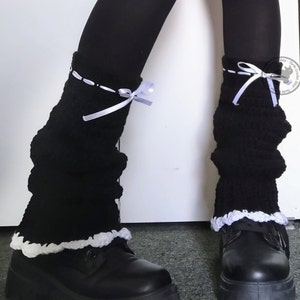 Dainty Darling Chunky Leg Warmers W/ Ribbons