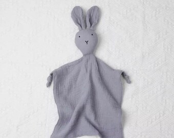 Baby Cotton Muslin Rabbit Comforter (30cm x 30cm)