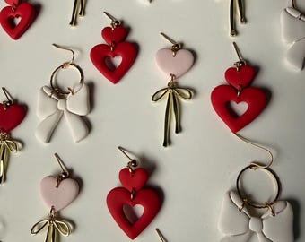 Colección Todo Amor Pendientes / Joyas colgantes / Pendientes de corazón / Arcilla polimérica