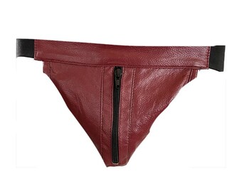 Jock Strap Medium Elastic Sports Gear Men&#39;s One Pack Burgundy Color