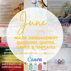 30 June Social Media Graphics |  Engagement Graphics,  Canva Template, Social Selling, Direct Sales, Small businesses, Done for you