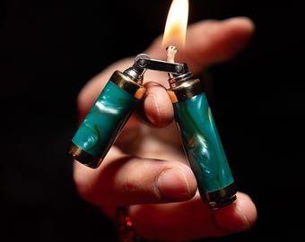 Encendedor recargable REX HARMONY WATERGREEN - Encendedor de regalo especial hecho a mano