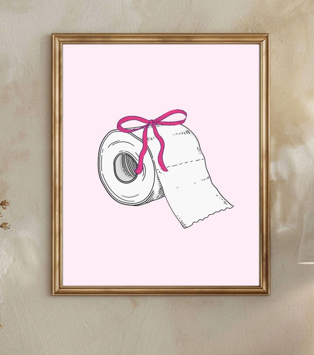 Pink Bathroom Art Print, Retro Wall Art, Girly Bathroom Art Prints ...