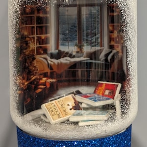 Custom Book Ornament: Cozy Reading Nook Scene, Reader Gift