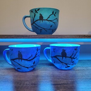Love mugs, love bird coffee mug, ombre coffee mug, sweetheart coffee mug