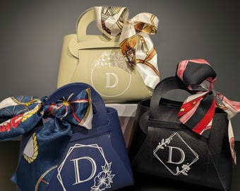 Personalized Gift Bag, Monogrammed Purse Favor Bag