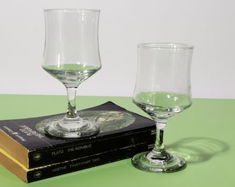 Vintage Clear Glass Tapered Wine Glasses, 1990s