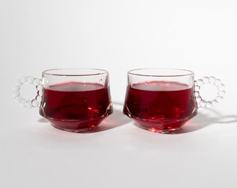 Tasses à punch vintage avec poignée boule, milieu du siècle