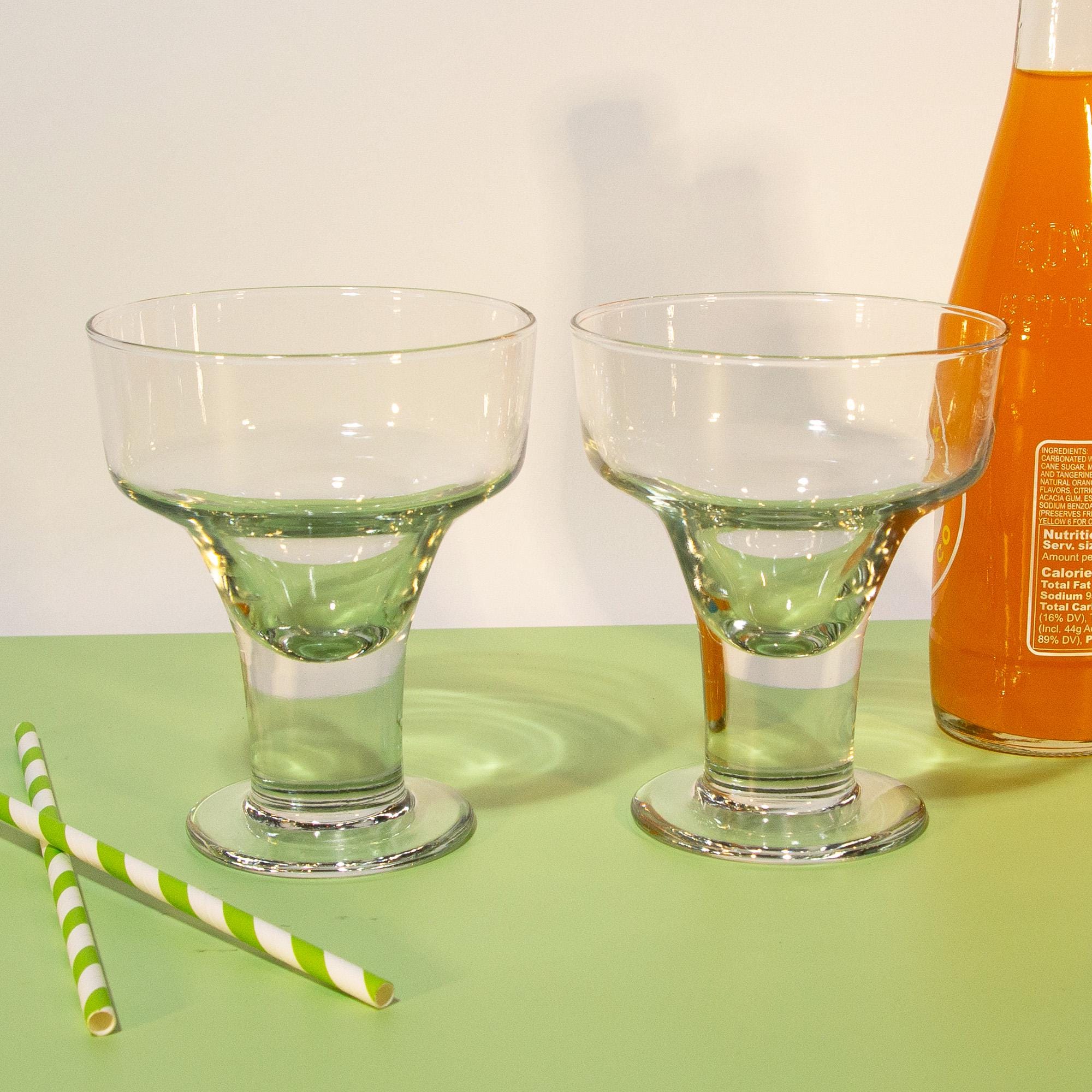 Vintage Margaritagläser mit dickem Stiel, 1990er