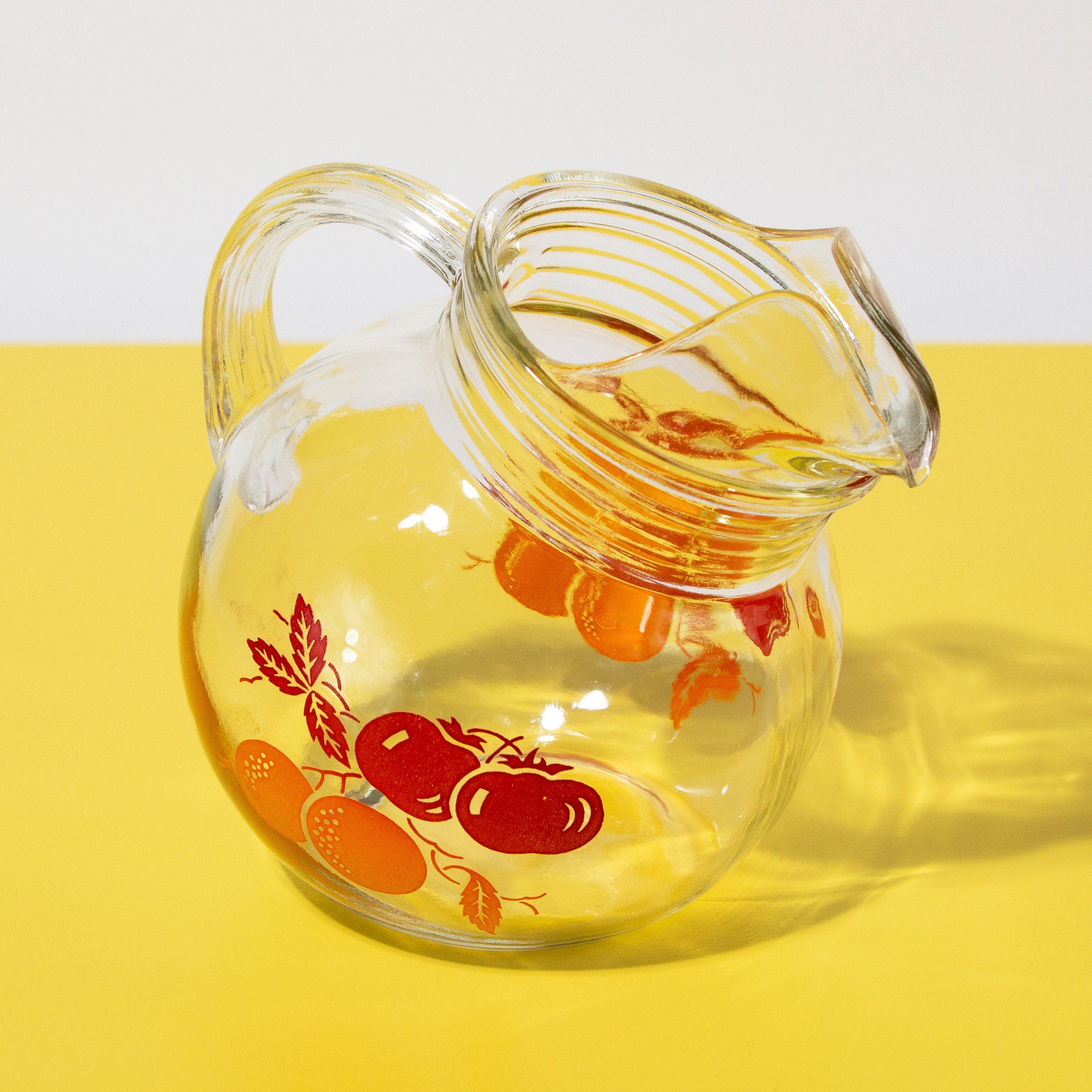 Vintage Orange Juice Pitcher & Glass Set, 1950s, 9piece Set Etsy