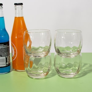 Vintage Ripple Roly Poly Cocktail Glasses, 1970s Mid-century