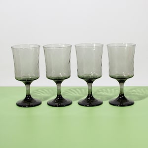Vintage Gray Ripple Wine Goblets, 1990s