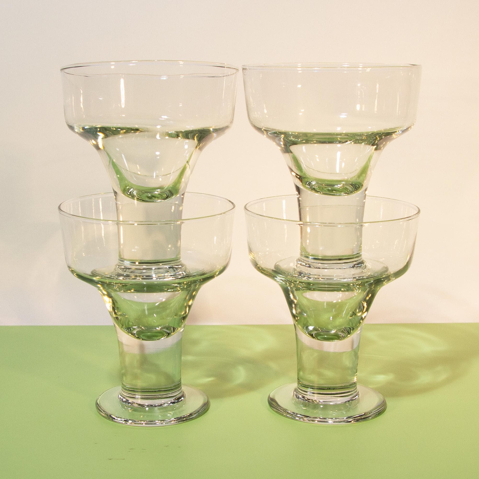 Vintage Margaritagläser mit dickem Stiel, 1990er