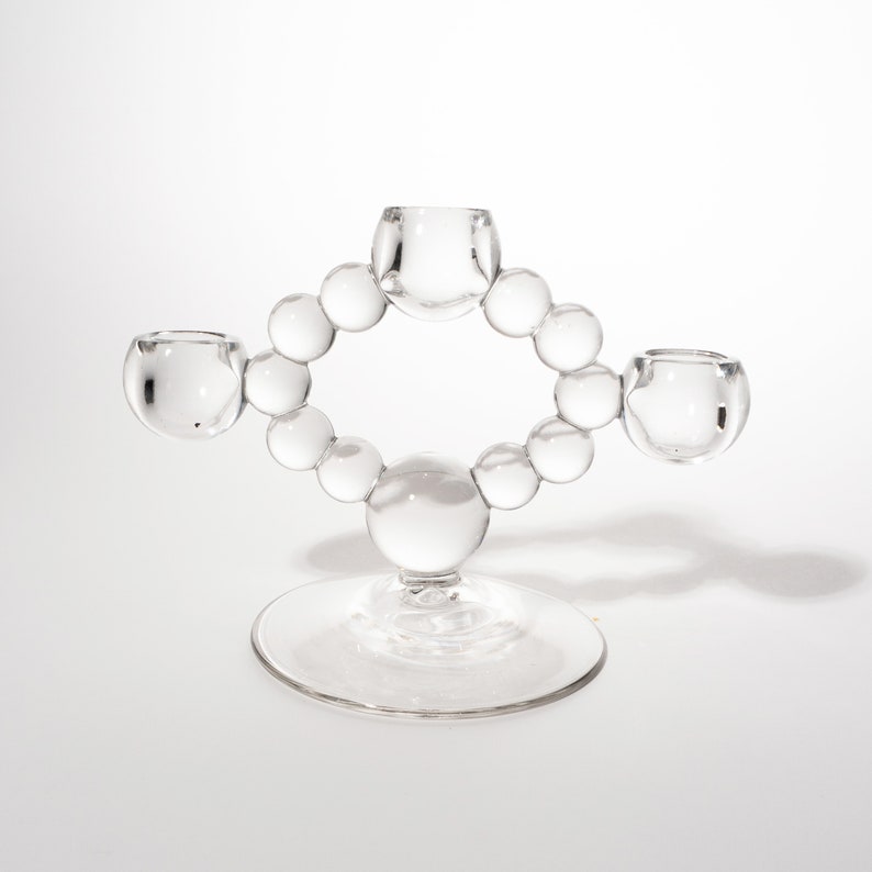 Vintage Bubble Glass Three Light Candelabra, 1970s image 2