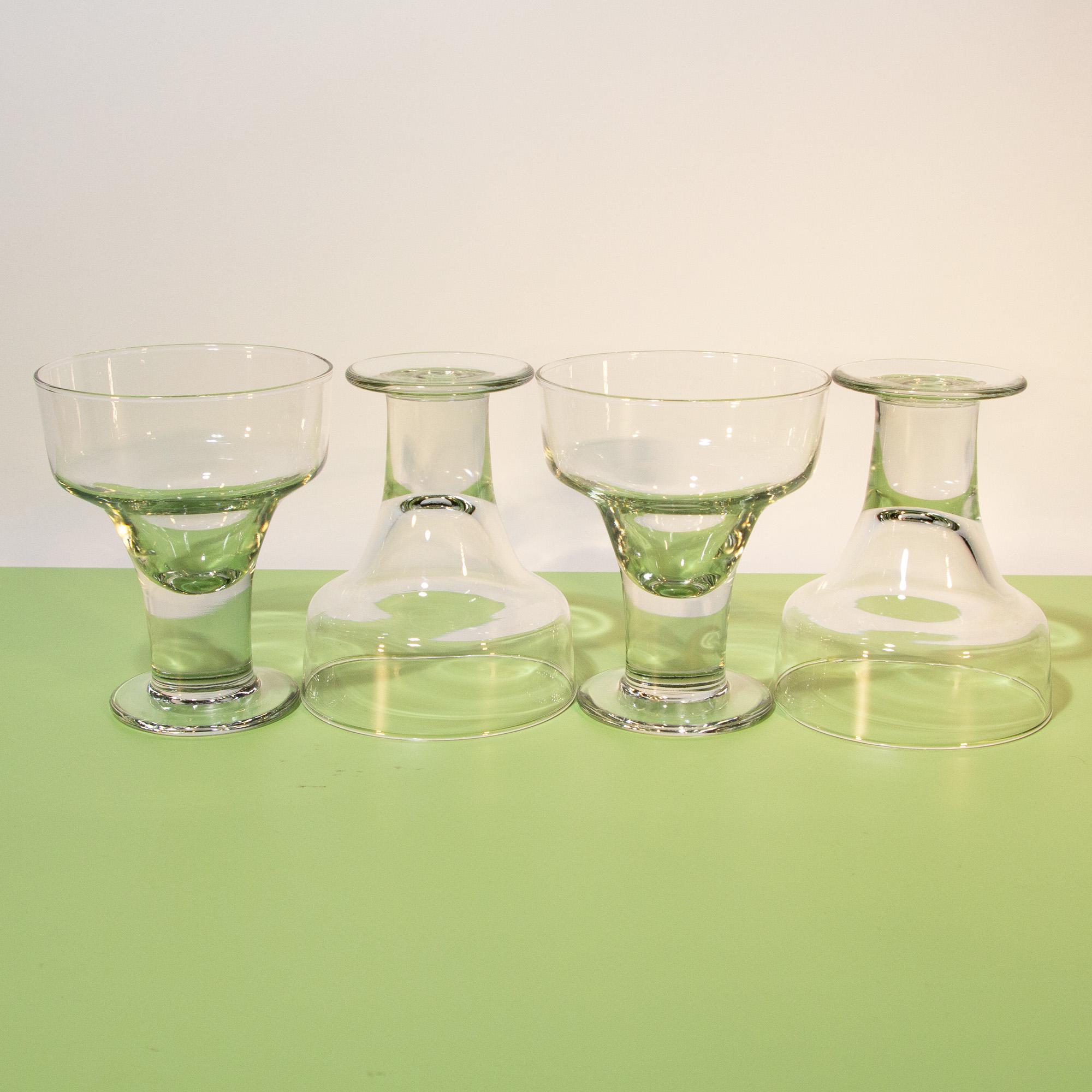 Vintage Margaritagläser mit dickem Stiel, 1990er