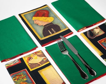 The Art Gallery Napkin Set, 17"x17" Double-sided