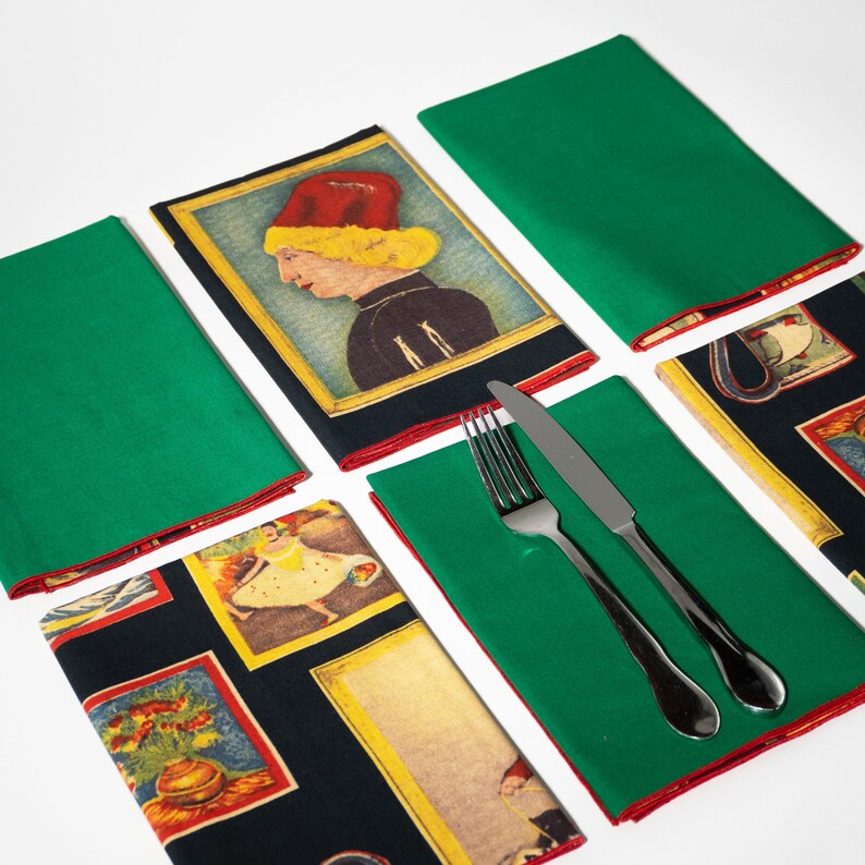 The Art Gallery Napkin Set, 17x17 Double-sided image 1