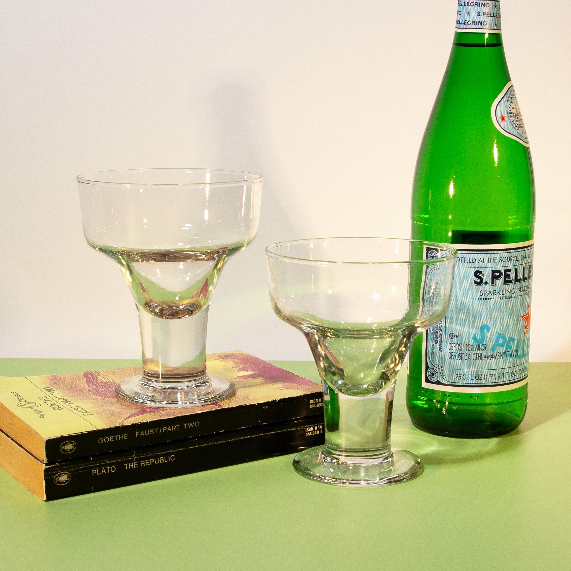 Vintage Margaritagläser mit dickem Stiel, 1990er