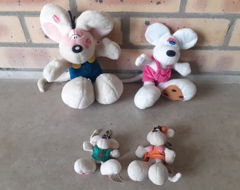 Diddl Mouse Plush Toys Vintage collectible Children's Toys Animals Key Rings RARE B9