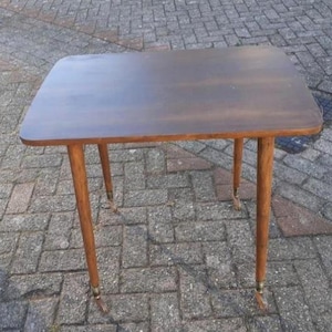 Antique old vintage wooden table on wheels furniture