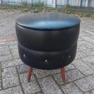 Vintage pouf sewing box storage box furniture