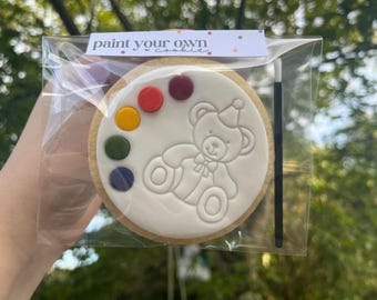Individual Paint Your Own Cookie PYO Cookies Biscuit Edible Paint Birthday Party Activity Children's Baking Activity Party Bag Filler
